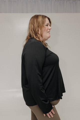 SPANX® Activate Long Sleeve Top in Very Black - Love Marlow