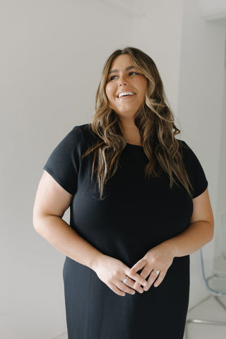 Spanx® AIRESSENTIALS MAXI T - SHIRT DRESS IN VERY BLACK - Love Marlow