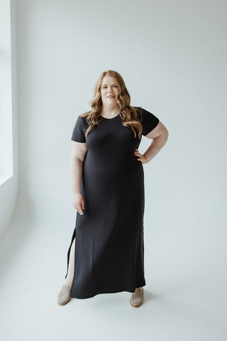 Spanx® AIRESSENTIALS MAXI T - SHIRT DRESS IN VERY BLACK - Love Marlow