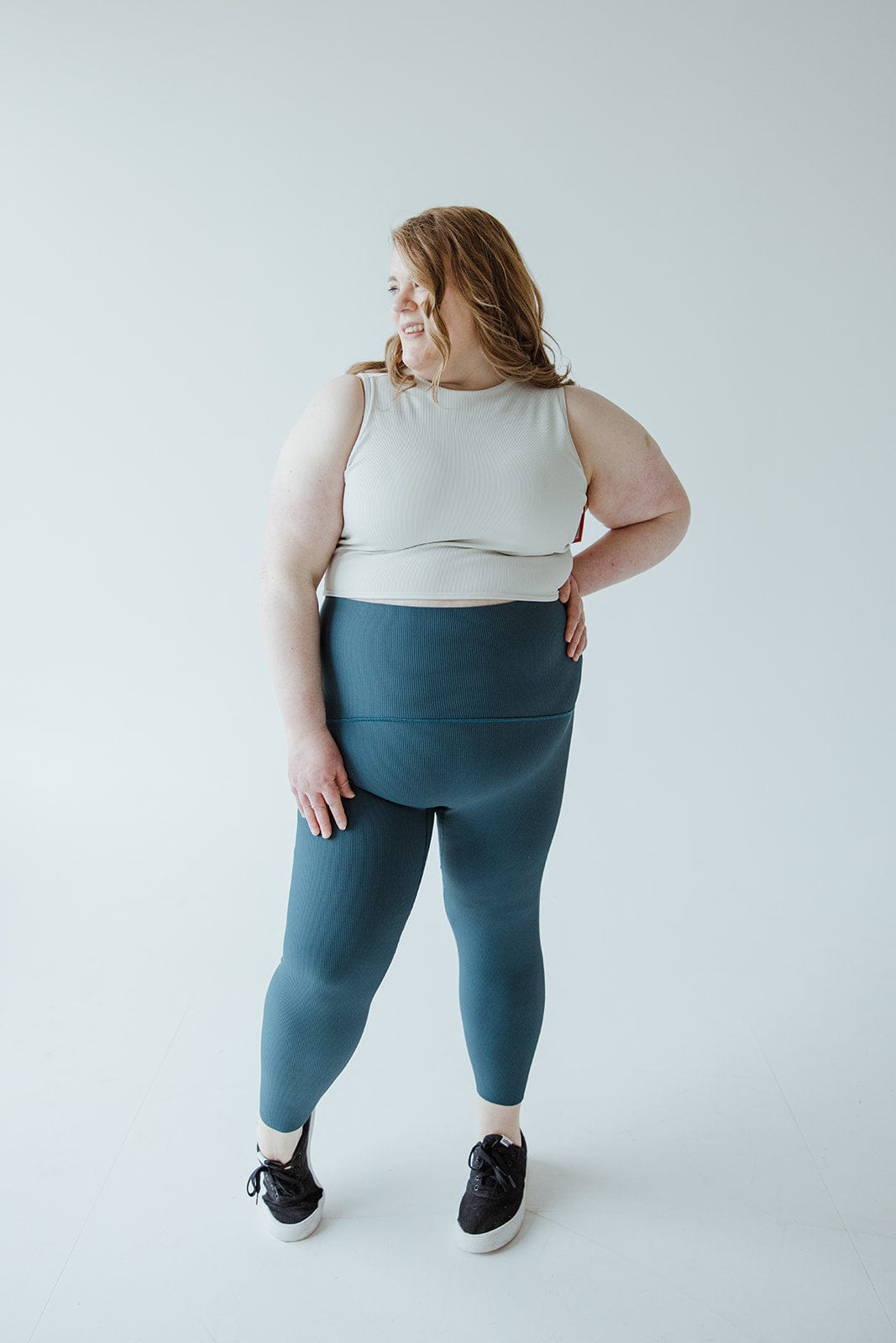 Spanx® Booty Boost® Contour Rib 7/8 Leggings in Deep Petrol - Love Marlow