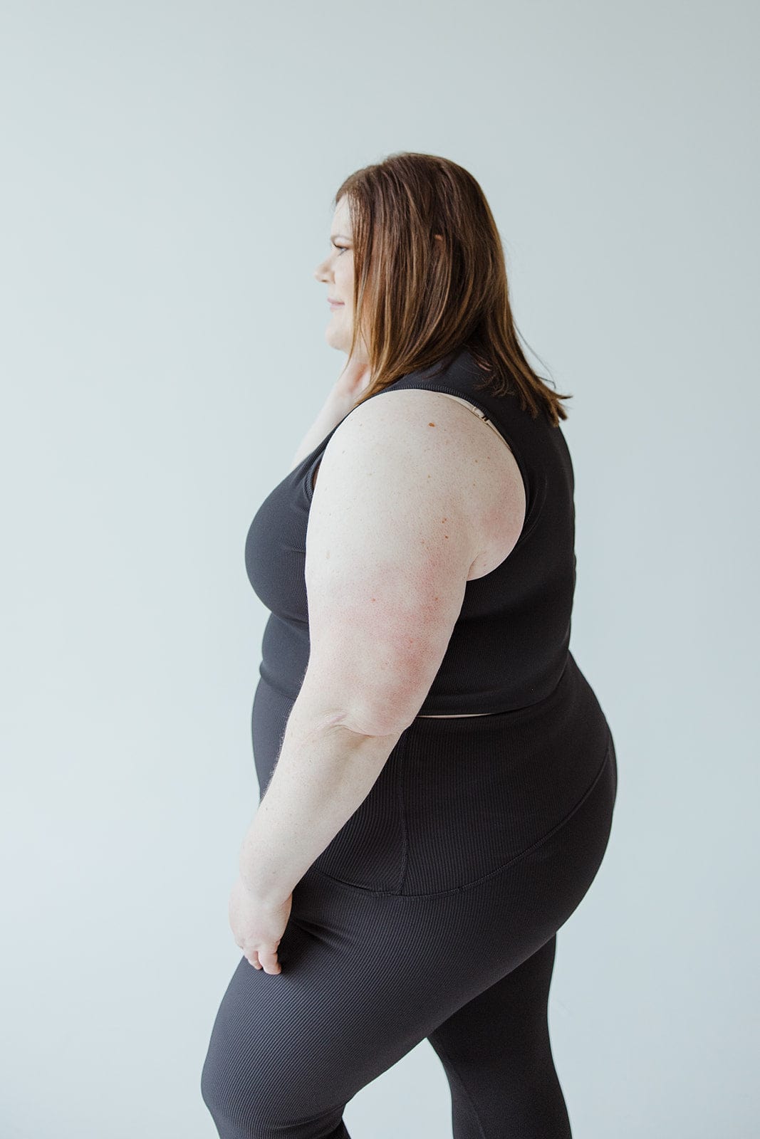 Spanx® Contour Rib Mock Neck Crop Top in Black - Love Marlow