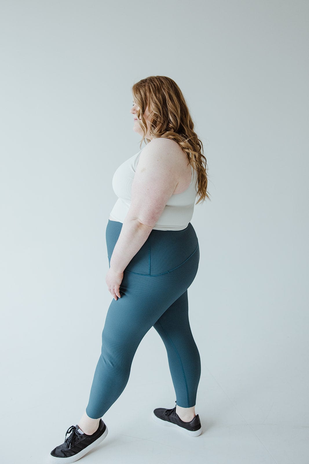 Spanx® Contour Rib Mock Neck Crop Top in Light Cloudy Grey - Love Marlow