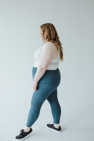 Spanx® Contour Rib Mock Neck Crop Top in Light Cloudy Grey - Love Marlow