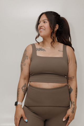 SPANX® Get Moving Cropped Square Neck Shelf Tank In Mineral - Love Marlow