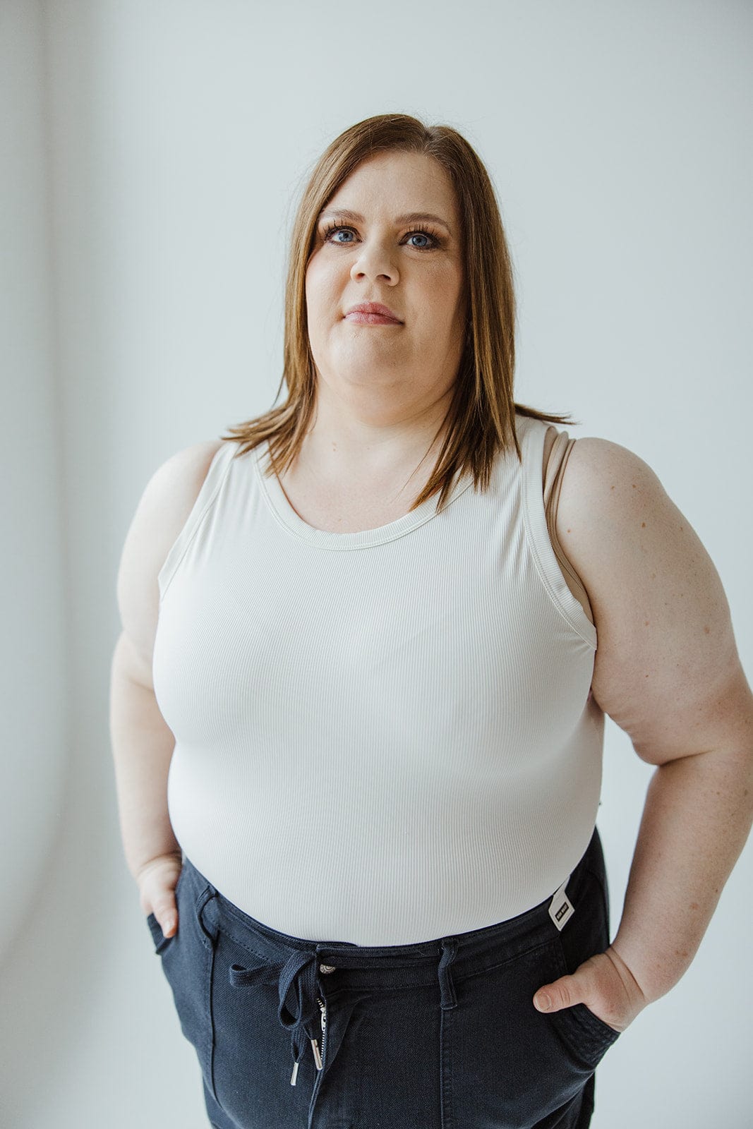 Spanx® SUIT YOURSELF RACER RIBBED IN PARCHMENT - Love Marlow