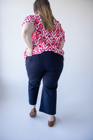 Spanx© ON - THE - GO KICK FLARE PANT WITH SILVER LINING TECHNOLOGY IN CLASSIC NAVY - Love Marlow