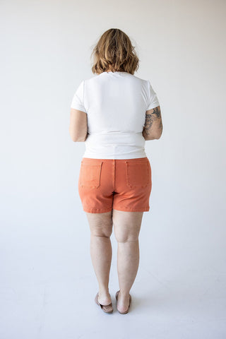 Spanx© STRETCH TWILL SHORTS 6" IN SPICED ORANGE - Love Marlow