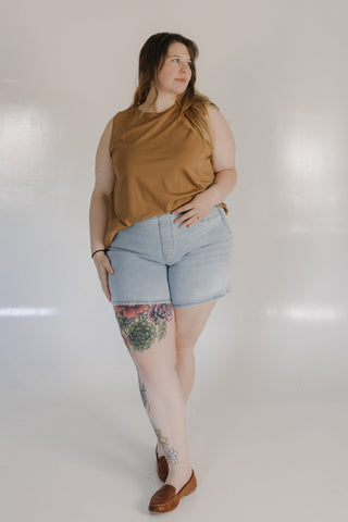 SPANXshape™ EveryWear Jean Short 7" in Tidal Blue - Love Marlow