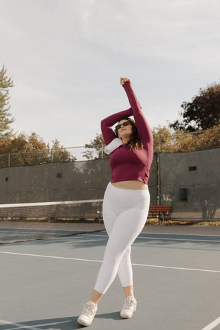 SPANXshape™ Get Moving Long Sleeve Top with SecretSweat Tech in Light Snapdragon - Love Marlow