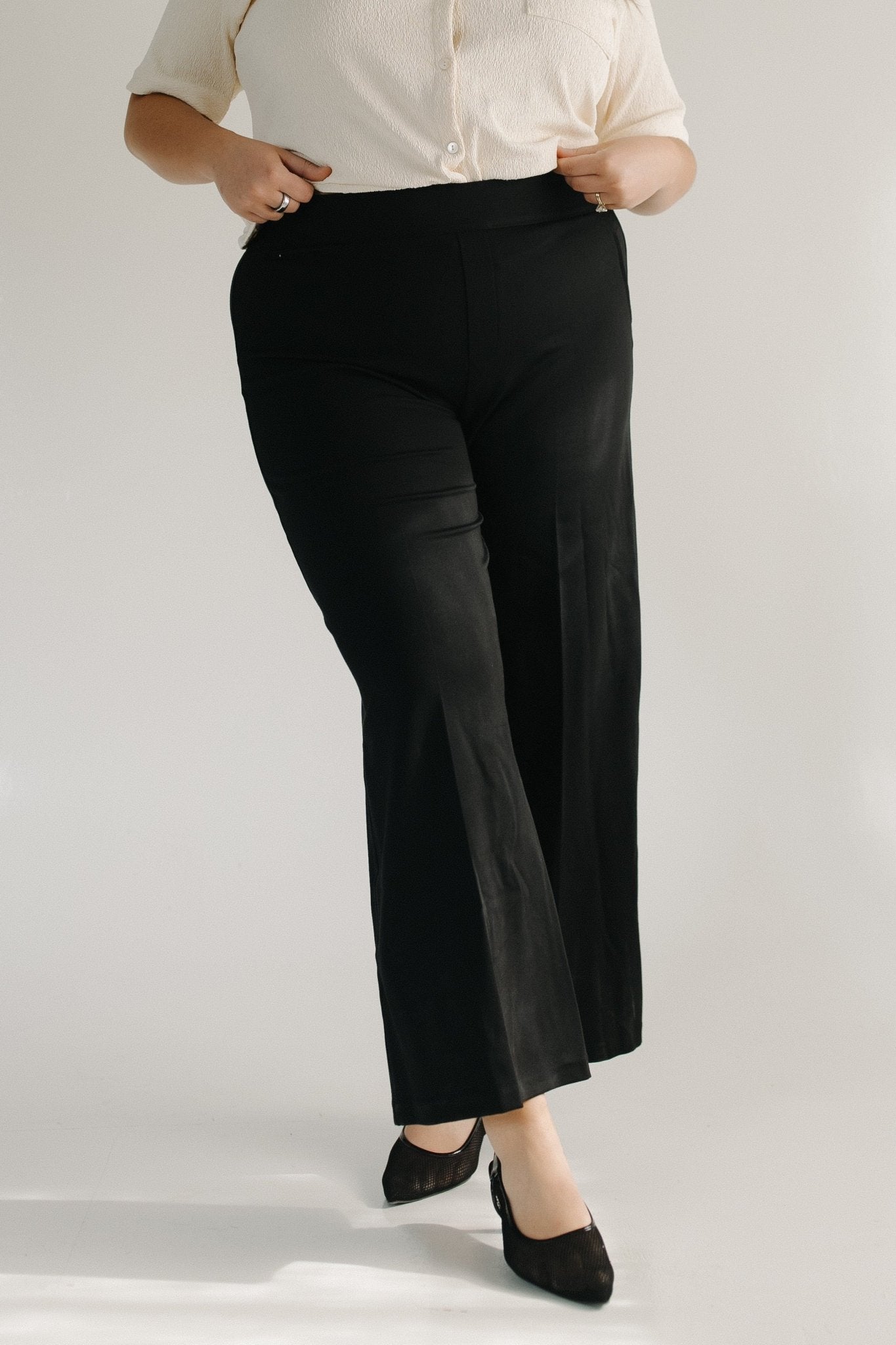 SPANXsupersmooth™ PerfectFit Ponte Wide Leg Pant in Black - Love Marlow