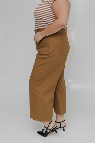 SPANXsupersmooth™ Stretch Twill Cropped Wide Leg Pant in Flax - Love Marlow