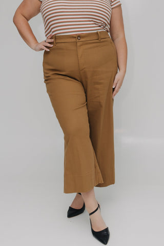 SPANXsupersmooth™ Stretch Twill Cropped Wide Leg Pant in Flax - Love Marlow