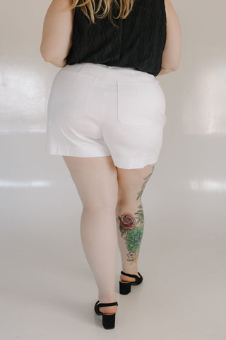 SPANXsupersmooth™ Stretch Twill Short 5" in Classic White - Love Marlow