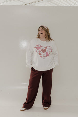 SPARKLY HEARTS CREWNECK SWEATSHIRT – RHINESTONE - Love Marlow