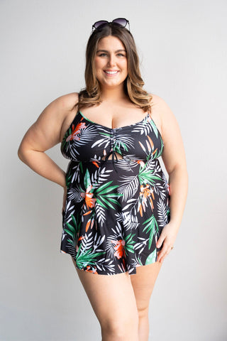 Split Front Tankini – Tropical Print - Love Marlow
