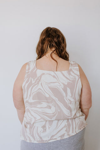 SQUARE NECK TANK WITH LAYERED HEM - Love Marlow