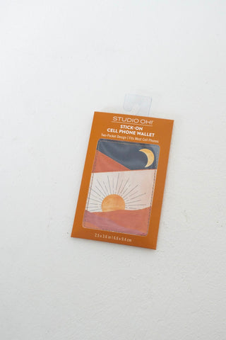 Stick - On Cell Phone Wallet – Sunrise Moon Print - Love Marlow
