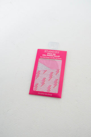 Stick - On Cell Phone Wallet – Thunderbolt Print - Love Marlow