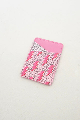 Stick - On Cell Phone Wallet – Thunderbolt Print - Love Marlow