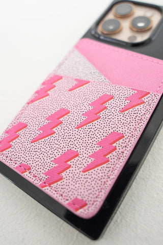 Stick - On Cell Phone Wallet – Thunderbolt Print - Love Marlow