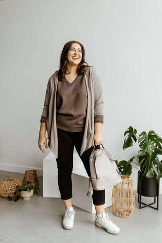 STITCHED DETAIL BACKPACK IN CHANTERELLE - Love Marlow