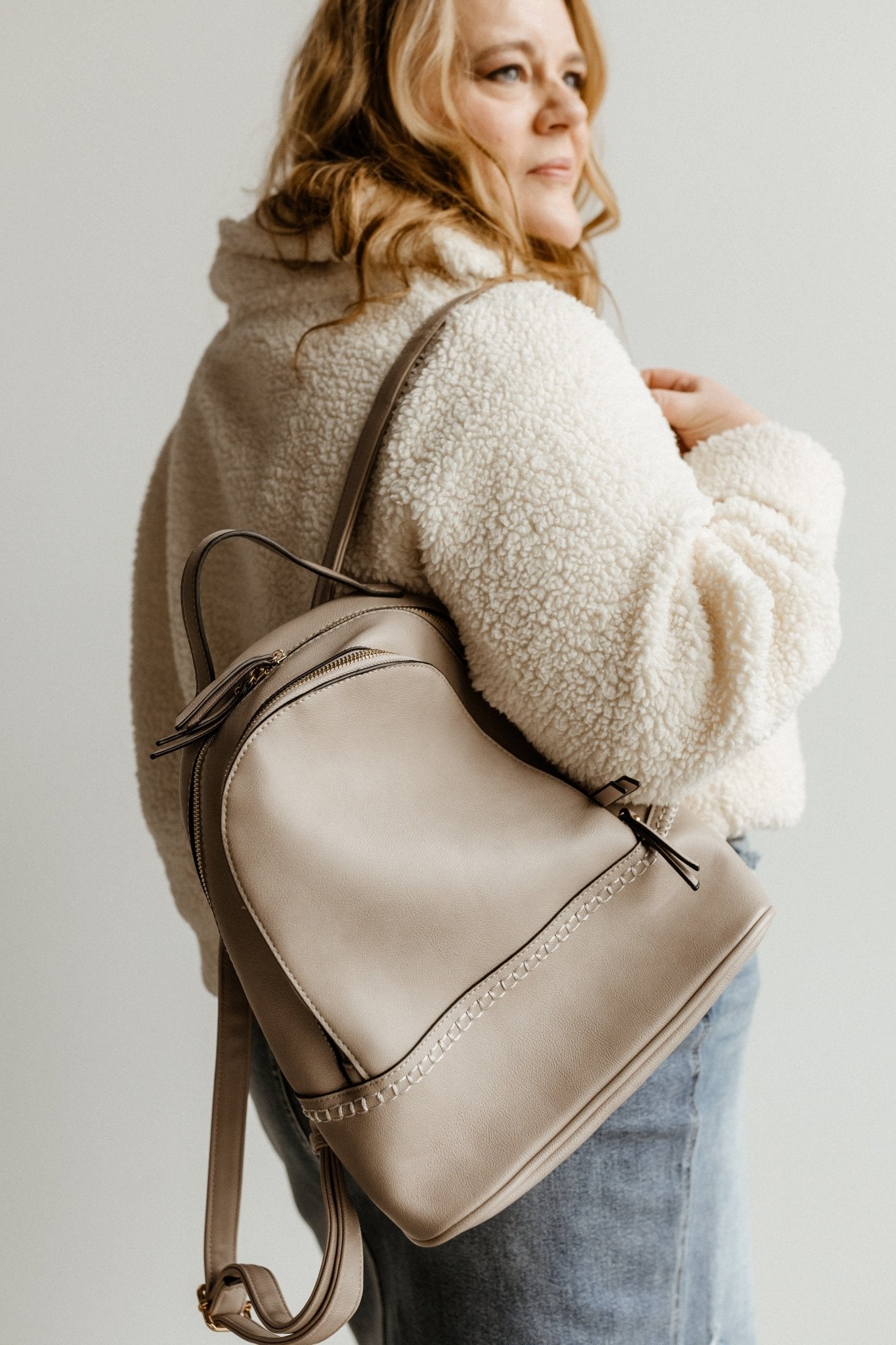 STITCHED DETAIL BACKPACK IN CHANTERELLE - Love Marlow
