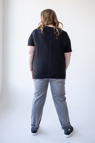 STRAIGHT LEG NON - DISTRESS JEANS IN GREY HAZE - 12 - Love Marlow