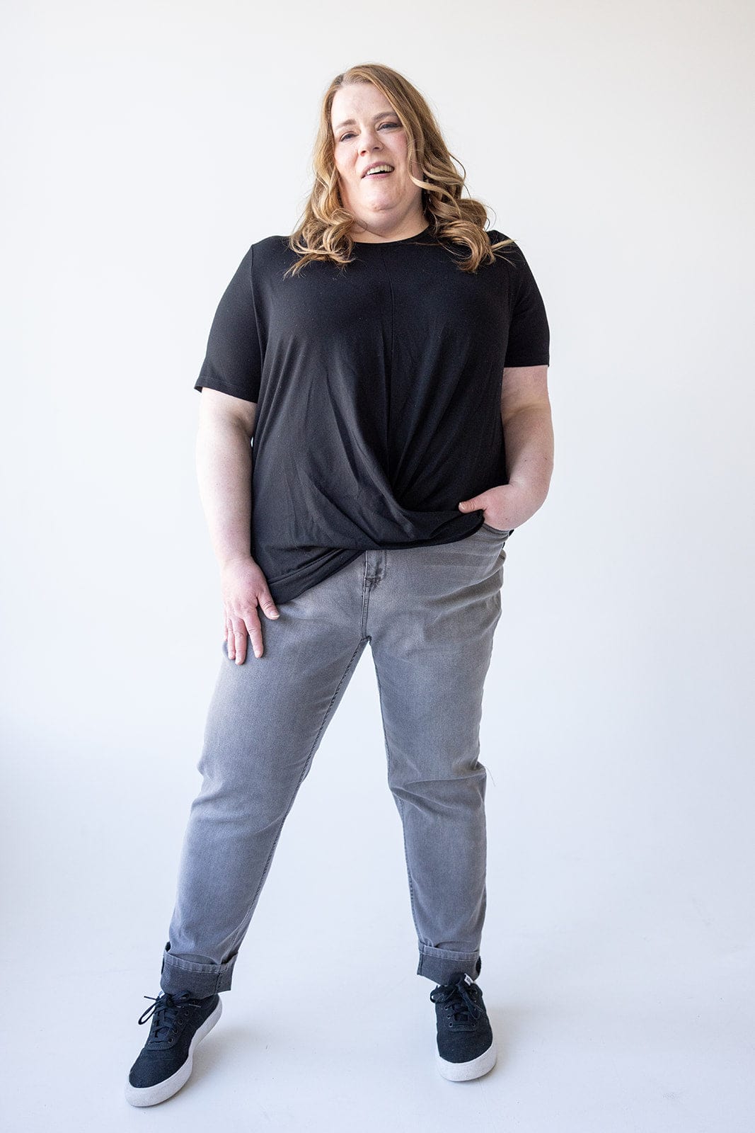 STRAIGHT LEG NON - DISTRESS JEANS IN GREY HAZE - 12 - Love Marlow