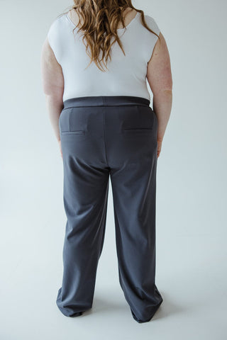 STRAIGHT LEG PULL - ON PANT IN BLUE GREY - 12 - Love Marlow