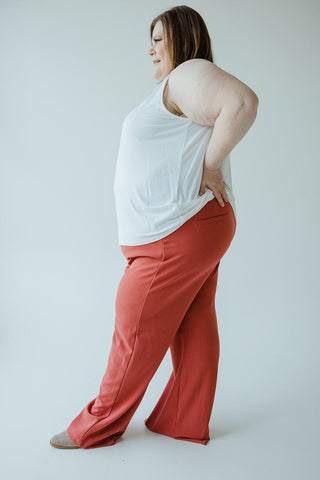 STRAIGHT LEG PULL - ON PANT IN ROSEWOOD - Love Marlow