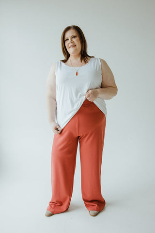 STRAIGHT LEG PULL - ON PANT IN ROSEWOOD - Love Marlow