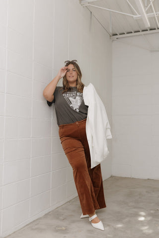 STRETCHY CORDUROY FLARE IN PENNY - Love Marlow