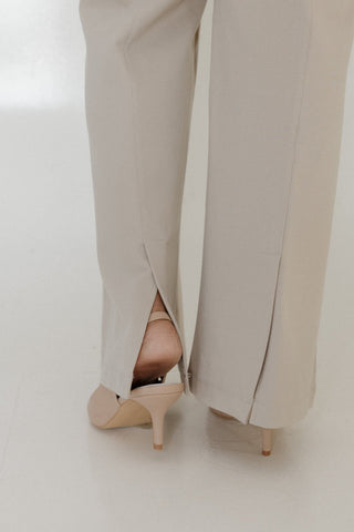 STRETCHY FRONT SEAM STRAIGHT LEG TREGGING WITH SLIT - Love Marlow
