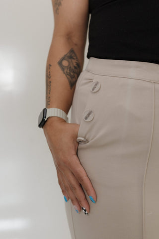 STRETCHY FRONT SEAM STRAIGHT LEG TREGGING WITH SLIT - Love Marlow