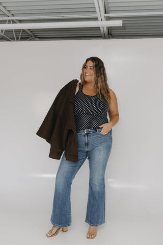 STRETCHY SATIN TANK WITH DIAMOND SPARKLES - Love Marlow