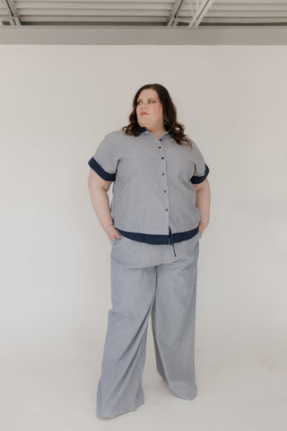 Striped Button - Down Top – Breezy Cotton Linen Blend - Love Marlow