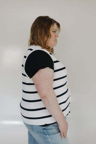 STRIPED BUTTON - UP VEST - Love Marlow