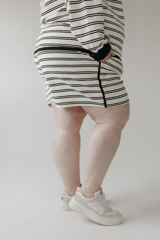 Striped Elastic - Waist Shorts – Plus Size Lounge Bottoms - Love Marlow