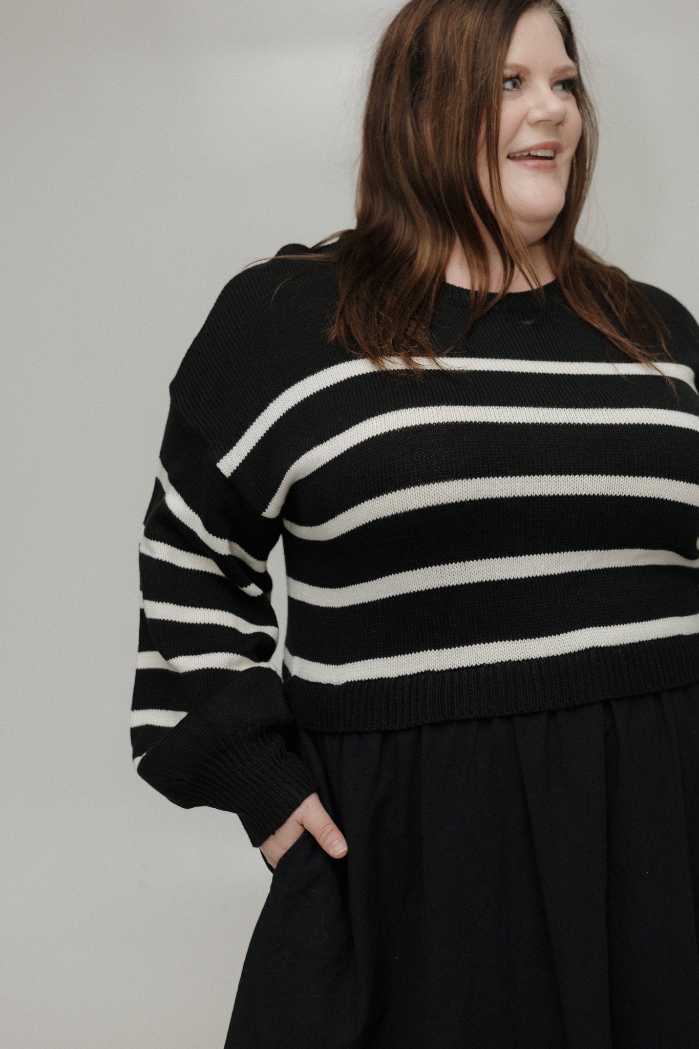 Black & Cream Sweater Dress | Love Marlow Boutique 3X / Black | Cream Black & Cream Sweater Dress | Love Marlow Boutique 3X / Black | Cream