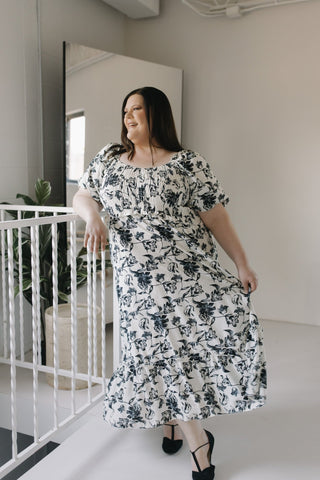 SUBTLE MIXED PRINT MIDI DRESS - Love Marlow