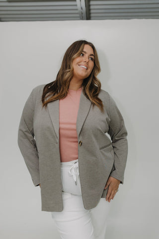 SUBTLE STRIPE PATTERNED BLAZER - Love Marlow