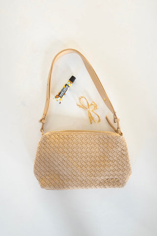 Suede Hobo Shoulder Bag in Sand - Love Marlow