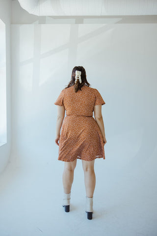 SUPER SOFT DAINTY FLORAL WRAP DRESS IN RUST - Love Marlow