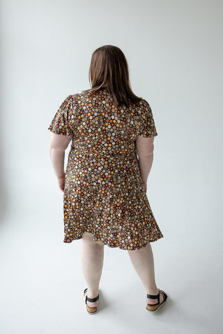 SUPER SOFT RETRO FLORAL WRAP DRESS IN SABLE - Love Marlow