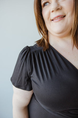 SUPER SOFT WRAP DRESS IN BLACK - 2x - Love Marlow