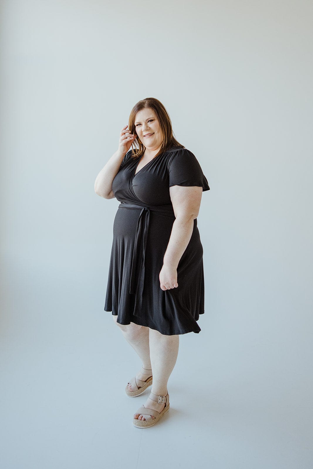 SUPER SOFT WRAP DRESS IN BLACK - 2x - Love Marlow