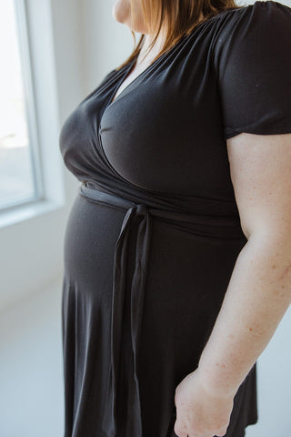 SUPER SOFT WRAP DRESS IN BLACK - 2x - Love Marlow