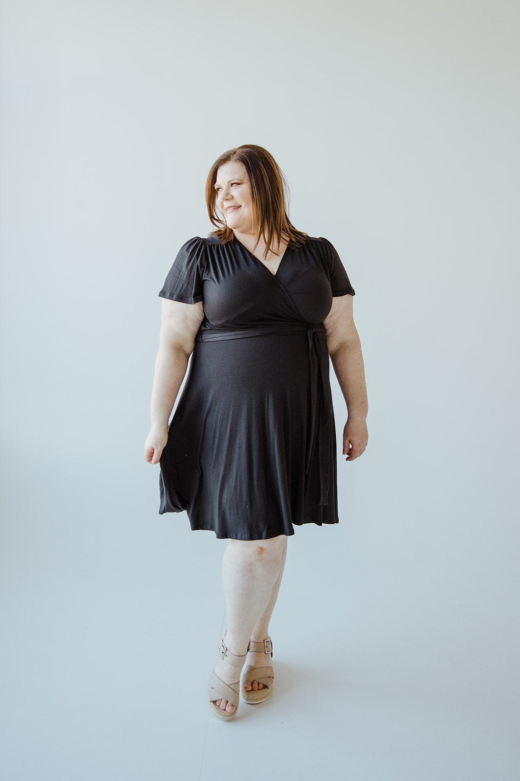 SUPER SOFT WRAP DRESS IN BLACK - 2x - Love Marlow