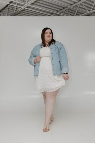 Swiss Dot Bubble Sleeve Knee Length Dress – Ethereal - Love Marlow