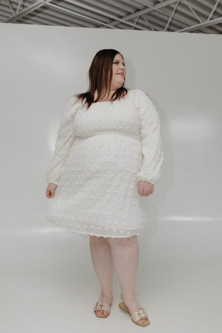 Swiss Dot Bubble Sleeve Knee Length Dress – Ethereal - Love Marlow
